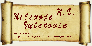 Milivoje Vuletović vizit kartica